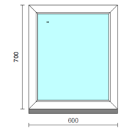 Fix ablak.   60x 70 cm (Rendelhető méretek: szélesség 55-64 cm, magasság 65-74 cm.)   Optima 76 profilból