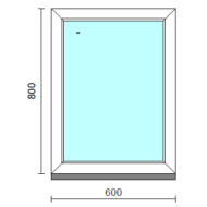 Fix ablak.   60x 80 cm (Rendelhető méretek: szélesség 55-64 cm, magasság 75-84 cm.) Deluxe A85 profilból