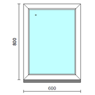 Fix ablak.   60x 80 cm (Rendelhető méretek: szélesség 55-64 cm, magasság 75-84 cm.)   Green 76 profilból