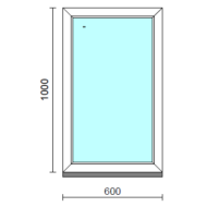 Fix ablak.   60x100 cm (Rendelhető méretek: szélesség 55-64 cm, magasság 95-104 cm.)   Optima 76 profilból
