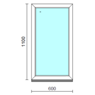 Fix ablak.   60x110 cm (Rendelhető méretek: szélesség 55-64 cm, magasság 105-114 cm.)   Optima 76 profilból