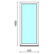 Fix ablak.   60x140 cm (Rendelhető méretek: szélesség 55-64 cm, magasság 135-144 cm.)   Optima 76 profilból