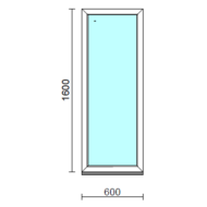 Fix ablak.   60x160 cm (Rendelhető méretek: szélesség 55-64 cm, magasság 155-164 cm.) Deluxe A85 profilból
