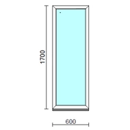 Fix ablak.   60x170 cm (Rendelhető méretek: szélesség 55-64 cm, magasság 165-174 cm.)   Green 76 profilból