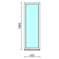 Fix ablak.   60x180 cm (Rendelhető méretek: szélesség 55-64 cm, magasság 175-184 cm.) Deluxe A85 profilból