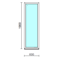 Fix ablak.   60x190 cm (Rendelhető méretek: szélesség 55-64 cm, magasság 185-194 cm.)   Optima 76 profilból