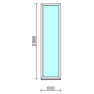 Fix ablak.   60x230 cm (Rendelhető méretek: szélesség 55-64 cm, magasság 225-234 cm.)   Optima 76 profilból