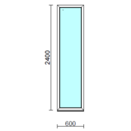 Fix ablak.   60x240 cm (Rendelhető méretek: szélesség 55-64 cm, magasság 235-240 cm.)   Optima 76 profilból