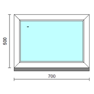 Fix ablak.   70x 50 cm (Rendelhető méretek: szélesség 65-74 cm, magasság 50-54 cm.) Deluxe A85 profilból