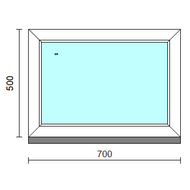Fix ablak.   70x 50 cm (Rendelhető méretek: szélesség 65-74 cm, magasság 50-54 cm.) Deluxe A85 profilból