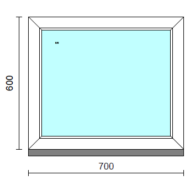 Fix ablak.   70x 60 cm (Rendelhető méretek: szélesség 65-74 cm, magasság 55-64 cm.)   Optima 76 profilból