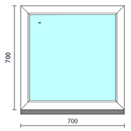 Fix ablak.   70x 70 cm (Rendelhető méretek: szélesség 65-74 cm, magasság 65-74 cm.)  New Balance 85 profilból