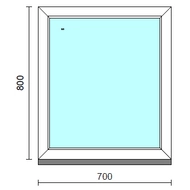 Fix ablak.   70x 80 cm (Rendelhető méretek: szélesség 65-74 cm, magasság 75-84 cm.) Deluxe A85 profilból
