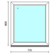 Fix ablak.   70x 80 cm (Rendelhető méretek: szélesség 65-74 cm, magasság 75-84 cm.)   Green 76 profilból