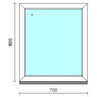 Fix ablak.   70x 80 cm (Rendelhető méretek: szélesség 65-74 cm, magasság 75-84 cm.)   Green 76 profilból