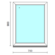 Fix ablak.   70x 90 cm (Rendelhető méretek: szélesség 65-74 cm, magasság 85-94 cm.)   Optima 76 profilból