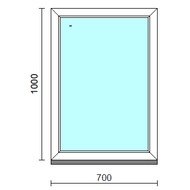 Fix ablak.   70x100 cm (Rendelhető méretek: szélesség 65-74 cm, magasság 95-104 cm.)   Green 76 profilból
