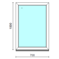 Fix ablak.   70x100 cm (Rendelhető méretek: szélesség 65-74 cm, magasság 95-104 cm.)   Optima 76 profilból