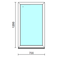 Fix ablak.   70x120 cm (Rendelhető méretek: szélesség 65-74 cm, magasság 115-124 cm.)   Green 76 profilból