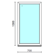 Fix ablak.   70x130 cm (Rendelhető méretek: szélesség 65-74 cm, magasság 125-134 cm.) Deluxe A85 profilból