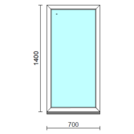 Fix ablak.   70x140 cm (Rendelhető méretek: szélesség 65-74 cm, magasság 135-144 cm.)   Green 76 profilból
