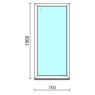Fix ablak.   70x150 cm (Rendelhető méretek: szélesség 65-74 cm, magasság 145-154 cm.) Deluxe A85 profilból