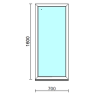 Fix ablak.   70x160 cm (Rendelhető méretek: szélesség 65-74 cm, magasság 155-164 cm.) Deluxe A85 profilból