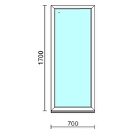 Fix ablak.   70x170 cm (Rendelhető méretek: szélesség 65-74 cm, magasság 165-174 cm.)   Green 76 profilból