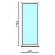 Fix ablak.   70x170 cm (Rendelhető méretek: szélesség 65-74 cm, magasság 165-174 cm.)   Optima 76 profilból