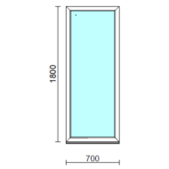 Fix ablak.   70x180 cm (Rendelhető méretek: szélesség 65-74 cm, magasság 175-184 cm.)   Optima 76 profilból