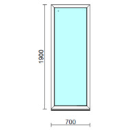 Fix ablak.   70x190 cm (Rendelhető méretek: szélesség 65-74 cm, magasság 185-194 cm.)   Optima 76 profilból
