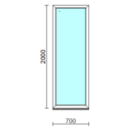 Fix ablak.   70x200 cm (Rendelhető méretek: szélesség 65-74 cm, magasság 195-204 cm.)   Green 76 profilból