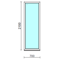 Fix ablak.   70x210 cm (Rendelhető méretek: szélesség 65-74 cm, magasság 205-214 cm.)   Optima 76 profilból