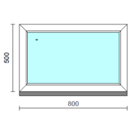 Fix ablak.   80x 50 cm (Rendelhető méretek: szélesség 75-84 cm, magasság 50-54 cm.)   Optima 76 profilból