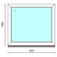 Fix ablak.   80x 70 cm (Rendelhető méretek: szélesség 75-84 cm, magasság 65-74 cm.) Deluxe A85 profilból