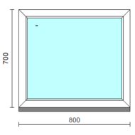 Fix ablak.   80x 70 cm (Rendelhető méretek: szélesség 75-84 cm, magasság 65-74 cm.)   Optima 76 profilból