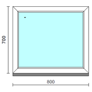 Fix ablak.   80x 70 cm (Rendelhető méretek: szélesség 75-84 cm, magasság 65-74 cm.)   Green 76 profilból