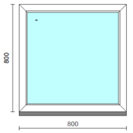 Fix ablak.   80x 80 cm (Rendelhető méretek: szélesség 75-84 cm, magasság 75-84 cm.)   Optima 76 profilból