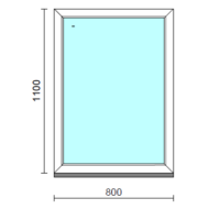 Fix ablak.   80x110 cm (Rendelhető méretek: szélesség 75-84 cm, magasság 105-114 cm.)   Optima 76 profilból
