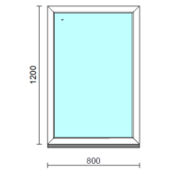 Fix ablak.   80x120 cm (Rendelhető méretek: szélesség 75-84 cm, magasság 115-124 cm.)   Optima 76 profilból