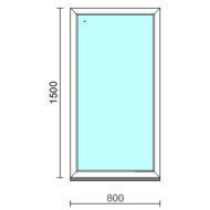 Fix ablak.   80x150 cm (Rendelhető méretek: szélesség 75-84 cm, magasság 145-154 cm.)   Optima 76 profilból