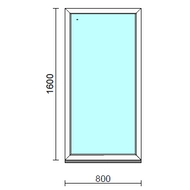 Fix ablak.   80x160 cm (Rendelhető méretek: szélesség 75-84 cm, magasság 155-164 cm.) Deluxe A85 profilból