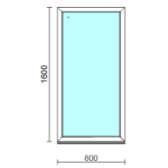 Fix ablak.   80x160 cm (Rendelhető méretek: szélesség 75-84 cm, magasság 155-164 cm.) Deluxe A85 profilból