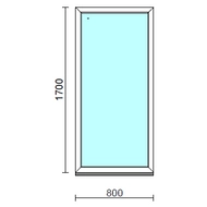 Fix ablak.   80x170 cm (Rendelhető méretek: szélesség 75-84 cm, magasság 165-174 cm.)   Green 76 profilból