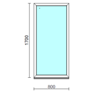 Fix ablak.   80x170 cm (Rendelhető méretek: szélesség 75-84 cm, magasság 165-174 cm.)   Optima 76 profilból