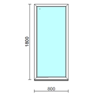 Fix ablak.   80x180 cm (Rendelhető méretek: szélesség 75-84 cm, magasság 175-184 cm.)   Green 76 profilból