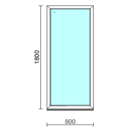 Fix ablak.   80x180 cm (Rendelhető méretek: szélesség 75-84 cm, magasság 175-184 cm.) Deluxe A85 profilból