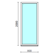 Fix ablak.   80x200 cm (Rendelhető méretek: szélesség 75-84 cm, magasság 195-204 cm.)   Green 76 profilból