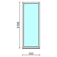 Fix ablak.   80x210 cm (Rendelhető méretek: szélesség 75-84 cm, magasság 205-214 cm.)   Green 76 profilból
