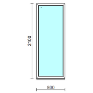 Fix ablak.   80x210 cm (Rendelhető méretek: szélesség 75-84 cm, magasság 205-214 cm.) Deluxe A85 profilból